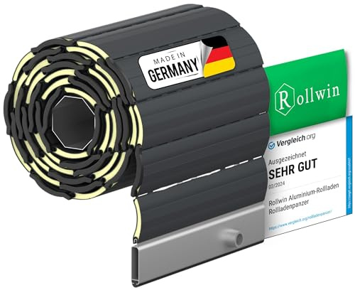Rollwin ROLLADEN ALU Mini 37 Anthrazit Grau Gebohrte Endleiste Rolladenpanzer Aluminium Lamelle mit Rollladendämmung Rollladenfenster Rollladen DEUTSCHE Produktion zum Einbauen Hier Konfigurieren