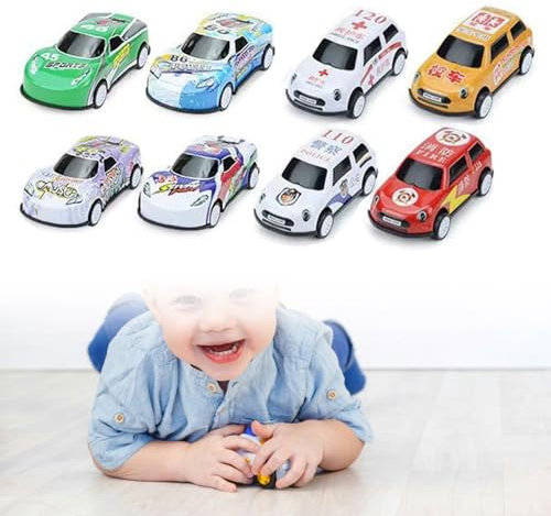 Spielzeugautos, 8 Stück Spielauto Set, Kinderspielzeug Fahrzeuge, Spielzeugfahrzeug Set, Kleinkind Mini Rennauto, Aufziehautos, Metall Modellauto, Mini Die Cast Spielzeugautos Set für Mädchen Jungen