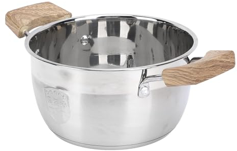 Olla de Acero Inoxidable, Olla de Sopa de Gran Capacidad con Tapa de Vidrio, Compatible con Cocina de Inducción de Gas, para Cocción a Fuego Lento, Cocción Diaria (20 centímetros)