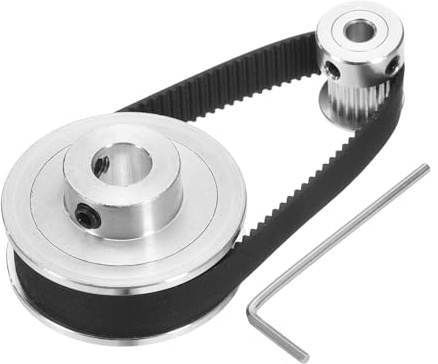 QUARKZMAN 20&60 Zähne GT-2 Synchronrad 5&10mm Bohrung Zahnriemenscheibe | Aluminiumlegierung, Mit 1 Stück Länge 200mm Breite 10mm Riemen, Für 3D-Drucker CNC-Maschine, 20-60T-5&10B-10