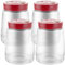 LDXDRU 4 Stück Gärglas, 1,4 Liter Fermentierglas mit 1 Wege Luftablassöffnung, Fermentation Glas Jar, Gärgefäß Fermentationsglas für Kefir, Kimchi, Sauerkraut, Pickles, Übernachtungshafer