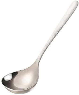 Ciieeo 304 Stainless Steel Soup Spoon Long Handle 20cm Kitchen Cutlery Hot Pot Spoon for Cooking and Serving