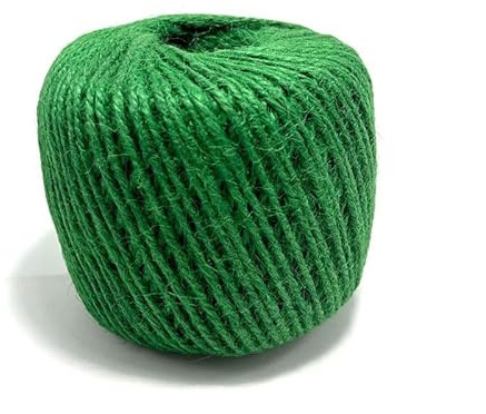 eMKay® Green Garden Jute Twine 3 Ply - PACK OF 1 150m Balls of Garden Twine Garden String for Arts Crafts Gardening Wedding Décor Packing Christmas & Around the Home -TOTAL-150 METRE / 492 FEET APPROX