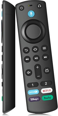 Télécommande vocale Remplacement (3rd Gen Pro Plus) pour Fireseries-TV-Stick(4K Max & 4K & Lite & HD), TV Cube, Télécommande de Remplacement pour Insignia/Toshiba/Pioneer Smart TVs