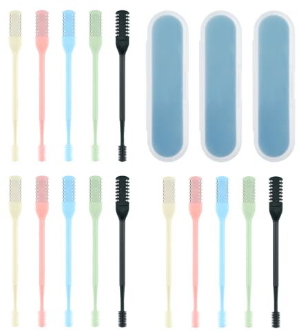 oruola Lot de 15 tondeuses nasales manuelles 2 en 1 avec brosse de nettoyage, tondeuse nasale manuelle, rotative à 360° pour homme et femme