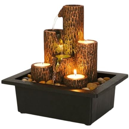 NJTHNTJR Pequeña Fuente de Escritorio con Agua Corriente, Adornos Artesanales, Candelabro con Agua Corriente
