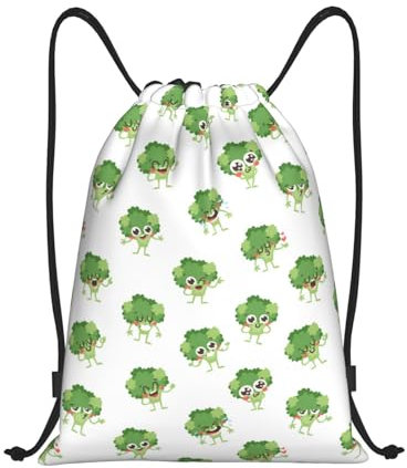 Rucksack Mit Kordelzug Kreativ, Karikatur, Brokkoli, Niedlich Turnbeutel Mädchen Gymnastikbeutel Unisex Rucksackbeutel, Für Schwimmen, Schule, Reisen, 36x42cm