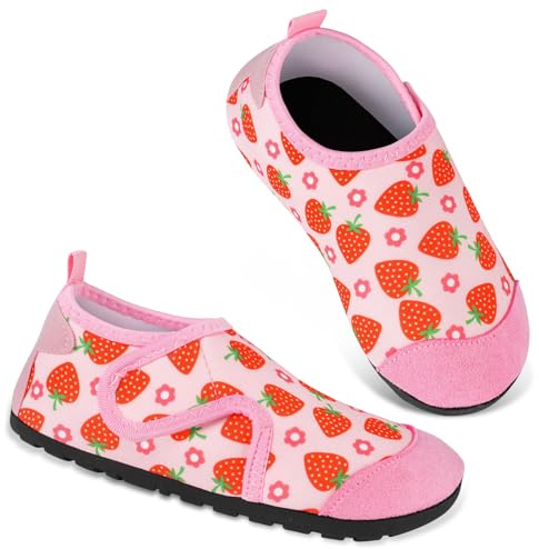 AOOSU Chaussures Aquatiques Enfant, Chaussures de Plage Chaussures d'eau Séchage Rapide Antidérapant Pieds Nus pour Piscine Surf Sport Yoga