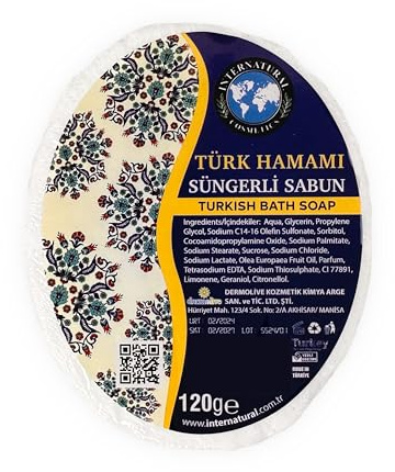Internatural Savon éponge exfoliant fait main turc Hammam Expérience de nettoyage naturelle et renouvelable