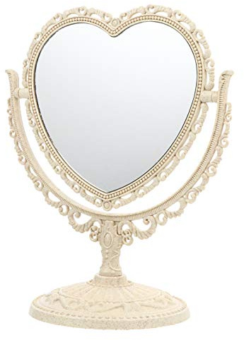 Lurrose Vintage Kosmetikspiegel Drehbarer Tischspiegel Für Schminken Kommode Spiegel Mit Klarer Sicht Für Bad Schlafzimmer Und Make-up Routine