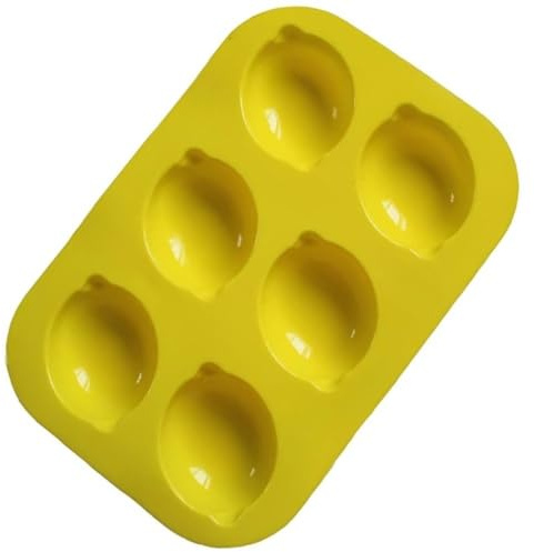Dianzan Fruit Shaped Silicone Mold, 6-cup 3d Lemon Silicone Cake Mold, Mousse & Jelly Dessert Molds, Cake Cupcake Mould for Soap, Ice Cube