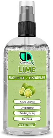 Huile essentielle de citron vert – Prête à l'emploi | Aromathérapie, booster d'humeur et parfum rafraîchissant d'agrumes nettoyant naturel, stimulateur d'humeur, éclaircissant la peau et les pieds