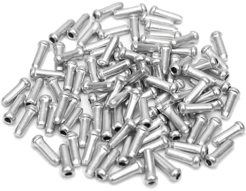 100 pezzi manicotti terminali in argento, manicotto terminale per bicicletta, accessori di ricambio per bicicletta, tappo terminale per cavo del freno fune del cambio