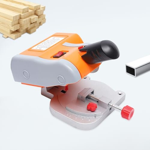 Mini Table Saw,Chop Saw,220v 90w Mini Miter Cut-Off Chop Can Miter from 0° to 45°,Equipped with A Limit Switch,Wood Metal Cutter Used to Cut Soft Metal, Wood, Plastic