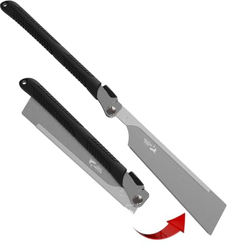 FAMEX 5527 Scie japonaise professionnelle Dozuki 240 mm en acier au carbone – Très fine 22 TPI – Épaisseur : 0,3 mm – Fabriquée au Japon – Scie à main pliable pour bricolage et commerce, scie fine