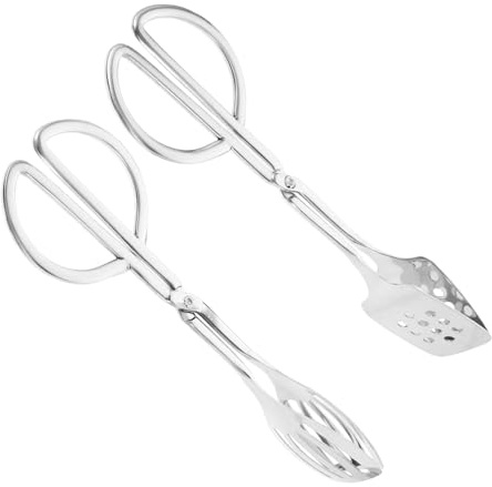 TOPBATHY 2 Piezas Pinzas Inoxidable para Servir Alimentos Clip de Ensalada y Pan para Eventos Buffets y Uso Diario