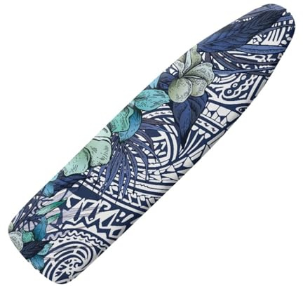 Copriasse da Stiro 140x45 Blu Verde Elastico Universale per Tutte Le Assi da Stiro, Resistente al Calore - Cordoncino di Fissaggio e Stretch-System - Facile da Cambiare