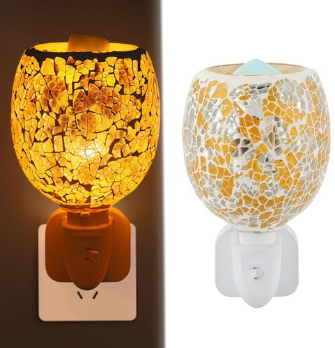 Lámpara aromática eléctrica, lámpara de aroma para cera aromática, enchufe para lámpara de fragancia, luz nocturna para enchufe, calentador de cera para oficina, dormitorio, yoga, regalos, hogar