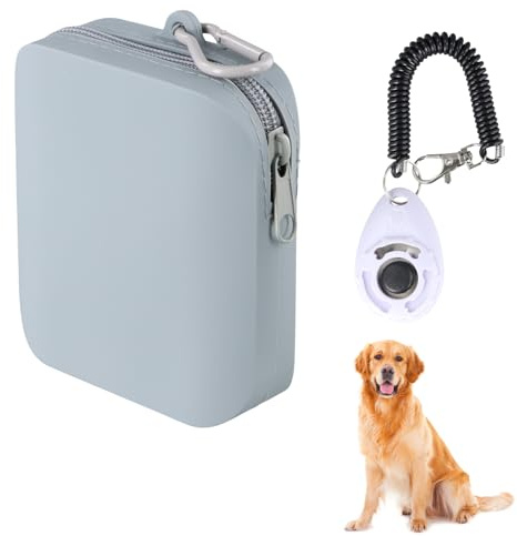 Hunde Leckerlibeutel mit 1 Training-Clicker, Reißverschluss-Design, 2-Tassen Leckerlitasche für Hundespaziergang, Wasserdichte Leckerlitasche für Hunde, Leckerlitasche für Hundetraining, Katzen, Haust