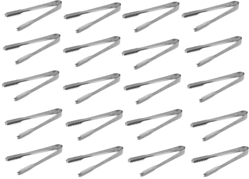 Small Stainless Steel Ice Cube Tongs – Durable, Sleek & Hygienic Serving Tool for Ice, Sugar, Sweets, Fruit, and Lemon Slices – Perfect for Parties, Bars, and Home Use (20)