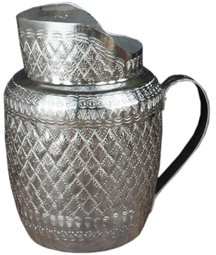 ANDRESLAD Metal Wine Jug with Handle, Large Capacity Vintage Water and Juice Pitcher, Household Kitchen Dispenser for Home and Party Use