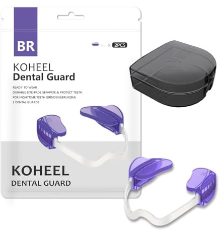 KOHEEL BR justerbar bettskena mot tandgnisslar, krispskena för natten utan matlagning, flexibel bitskena för behandling av bruxism för övre och nedre tänder (2)
