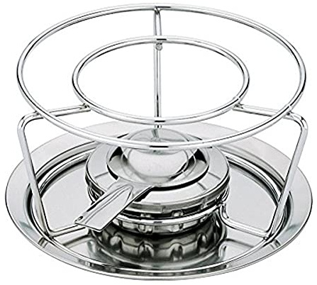 Spring 2621405018 Swiss Eco Fondue-Rechaud, Edelstahl, silber, 14,4 x 27,2 x 29 cm