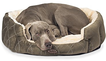 Nobby 70869 Komfortbett Oval für Hunde oder Katzen Ceno L x B x H: 55 x 50 x 21 cm, braun