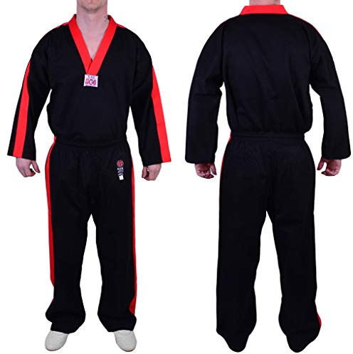 MAR | Stylish Red & Black Freestyle Suits for Kickboxing MMA Unisex Clothing Uniform Competition Sparring Tournaments Dobok Size (2/150)