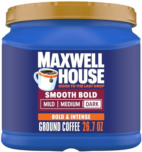 Maxwell House Smooth Bold Dark Roast Ground Coffee, 26.7 oz Canister