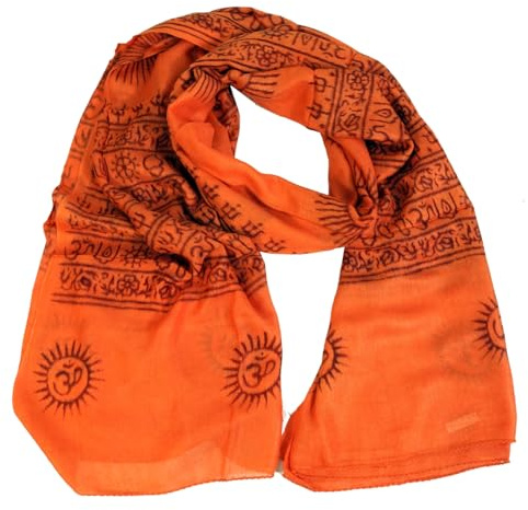 GURU SHOP Dünnes Baba Tuch, Benares Lunghi, 100% Viskose, Unisex, leicht | Leichtes Tuch aus Viskose, traditionelle hinduistische Motive, handwaschbar, vielseitig einsetzbar.