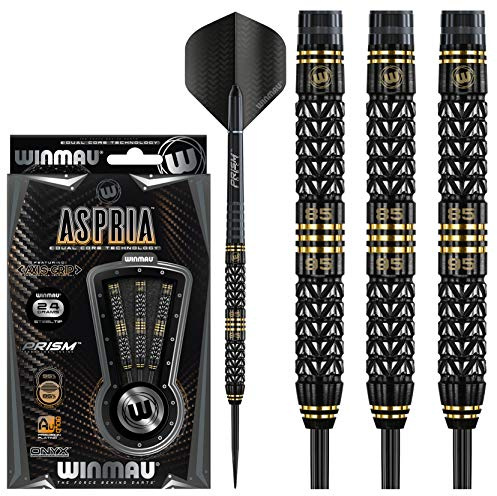 WINMAU Aspria 24g Profi Wolfram Steeltip Dartpfeile Set mit Flights und Schäfte