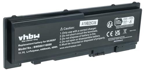 vhbw Akku kompatibel mit Lenovo ThinkPad T430s (2354) | T430s (2355), T430s (2356), T430s (2353) Notebook (4400 mAh, 11,1 V, Li-Ion)