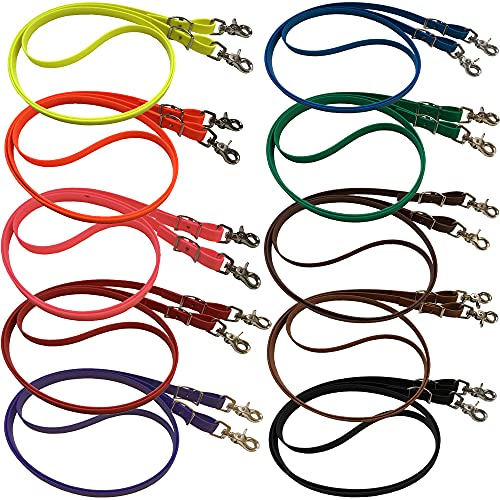 bio-leine Geschlossene Zügel für Pferde und Ponys, Pferdezügel aus BioThane® I schmutz- und wasserabweisend I 16mm breit I 3,00 Meter lang in Schwarz