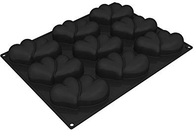Pavoni Beloved PX4370S 3D Silicone Mould 9 Indents 200 ml (Pack of 1) | 127 x 71 x H 38 mm cavities, Mousse, cakes and frozen desserts, -40°C to +250°C, 300 x 400 mm total mould size