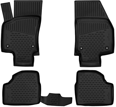 WALSER XTR Gummi Fussmatten Auto für Opel Astra H (A04) 2004-2014, 100% passgenaue Auto Fußmatten, robuste Universal Fußmatte Auto, Gummimatten Auto, Auto Fussmatten Gummi