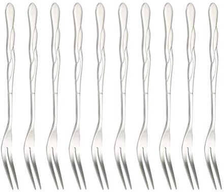 10 Pezzi Mini Forchetta Di Antipasti Piccole Forchette Forchetta a Due Punte Per Mangiare Da Frutta Di Gamberi Escargot Abito Mescolare Lumaca Di Fiume