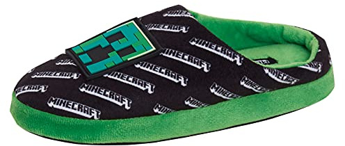 Minecraft Zapatillas para hombre Adolescente Creeper Gamer Espalda Abierta Slip On Mules House Zapatos