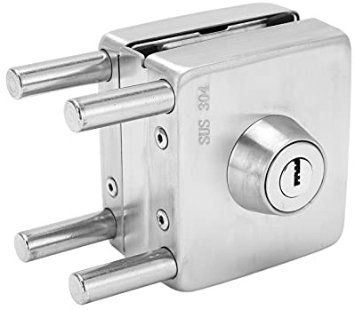 Serrure de porte en verre, serrure de porte coulissante en acier inoxydable pour travailleur pour porte coulissante pour porte en verre
