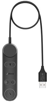 Jabra Engage 50 II Link Anrufsteuerung mit USB-A-Kabel Engage 50 II Mono- und Stereo-Headset mit USB-C-Anschluss - mit Allen führenden UC-Plattformen wie Zoom kompatibel - Schwarz