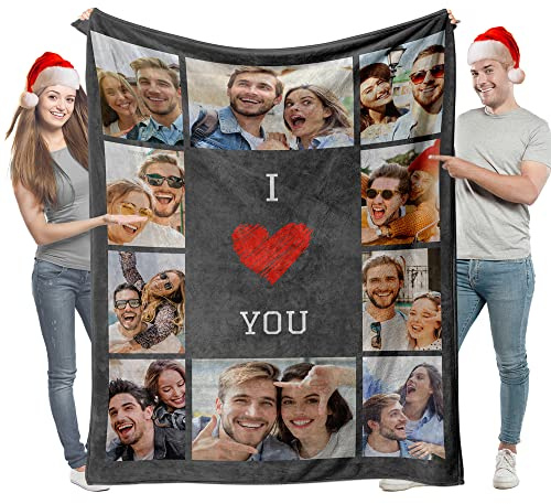 Easycosy personalisierte Decken für Paare Geschenke Benutzerdefinierte Bild werfen Decke Personalisierte Foto werfen für Freundin Ihr Geburtstag Anniversay Ideen 150×200cm