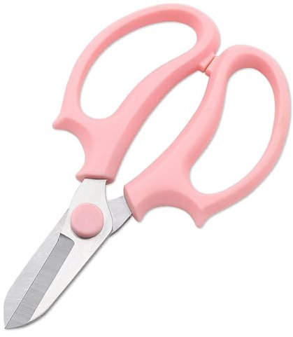 Forbici Giardinaggio Piccolo, Forbici Cesoie Da Potatura A Cricchetto Per Giardinaggio Acciaio Inox Per Siepi Giardini, Negozio Di Fiori Pianta Alberi(Rosa)