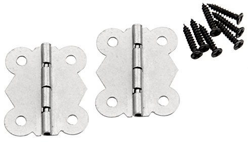 ERBER 2 Stück 40 x 34 mm antike Bronze/Silber Schrankscharniere Schmetterling Eisenscharniere Möbelzubehör Holzkiste Scharniere Möbelbeschläge (Color : Sliver)