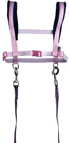 HKM Funny Horses Hearts Pferdegeschirr Rosa/Dunkelblau Einheitsgröße