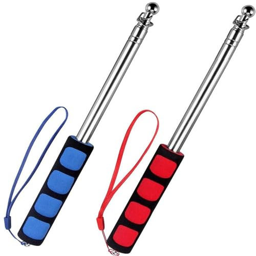 2 Piezas Asta de Bandera Telescópica, Asta de Bandera de Mano, Asta de Bandera Extensible Portátil, Asta de Bandera Plegable, Asta de Bandera de Guías Turísticos, para Guía Turística de Profesores