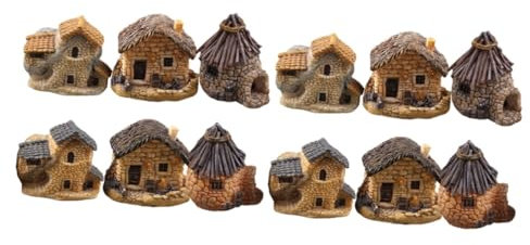 BESPORTBLE 12stücke Miniaturhaus Dekoration Teiliges Aus Strapazierfähigem Harz Mikrolandschafts-Accessoires Für Zuhause Garten Und Puppenhaus-Dekoration