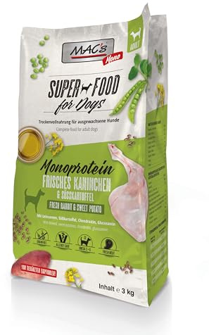 Mac's Dog Alimento Seco para Perros Monoprotéico Sabor Conejo Y Boniato (3 KG)