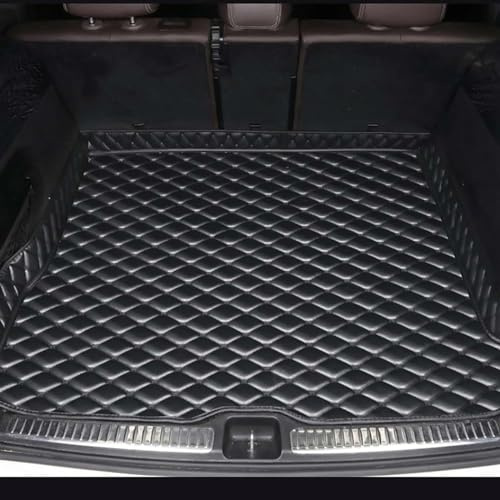 Für Ford S-MAX 2015-2024 Leder Kofferraummatten für Auto Schutzmatte Kofferraumwanne Wasserdicht Antirutschmatte Kofferraum Innenmatte Zubehör,A/Black