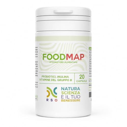 FOODMAP Probiotici 6 Miliardi con Inulina e Vitamine del Gruppo B – Integratore Alimentare per Equilibrio della Flora Intestinale e Digestione – 20 Capsule – Made in Italy
