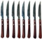 SanheKit Set di coltelli da bistecca,12 pezzi, acciaio inossidabile ad alto tenore di carbonio, manico in legno, design ergonomico dell'impugnatura,carne seghettato
